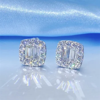 VVS Moissanite Diamond Luxury S925 14K Solid Gold Stud Earrings Men Moissanite Earrings