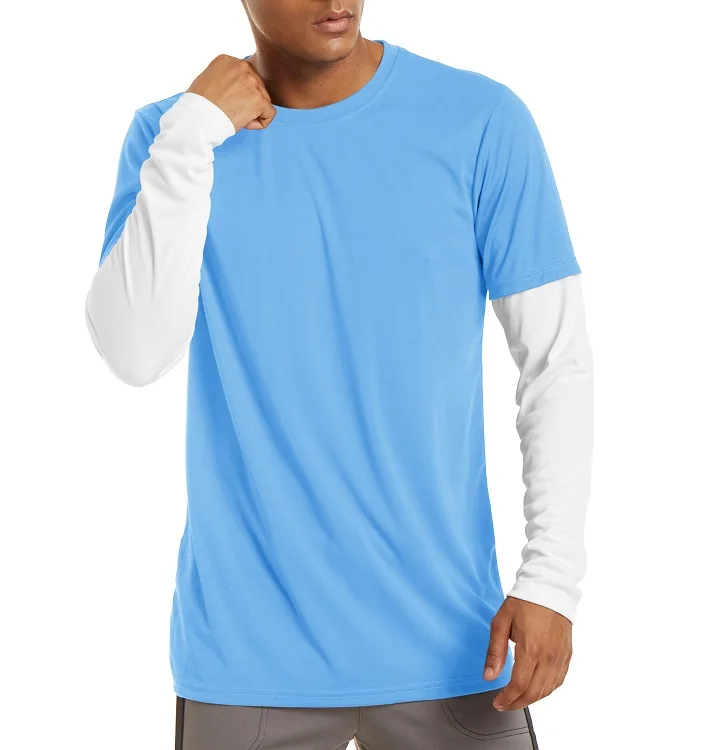 Men Active UV T-Shirts UPF 50+ Anti-Sunlight Sun Protective Shirts Summer Outdoor Long Sleeve Tops
