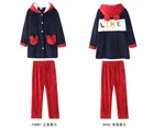 Pajamas Pajamaspajamas Gown Autumn/winter Ladies Lovers Flannel Padded Long Sleeves Home Wear Pajamas