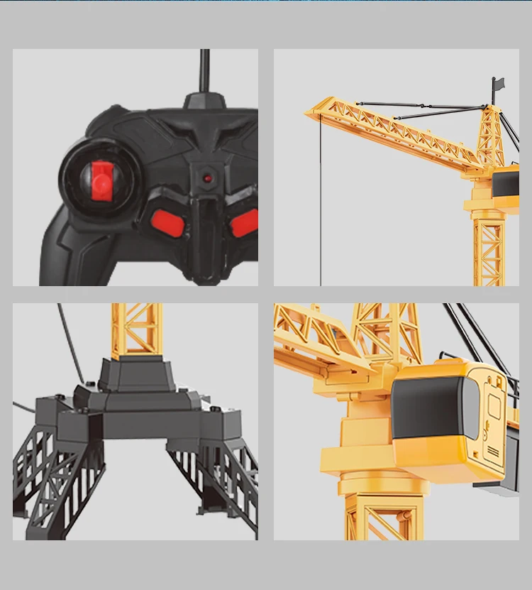 fast gearz 27mhz remote control tower crane toy construction builder toy engineering model realistic lift action building play for kids-2