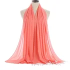 Hijab Wholesale Newest Handmade Beaded Chiffon Tassel Hijab Plain Color Malaysia Hijab Shawl