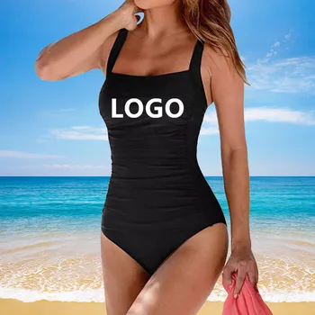 JSN928 Factory OEM Push Up Bathing Suit Plus Size Beach Ruched Monokini Wear Tummy Control One Piece Swimsuit Women Swimwear