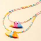 Plastic Bead Necklace Acrylic Tassels Plastic Bead Necklace Girls Jewelry Kids Wrist Wear