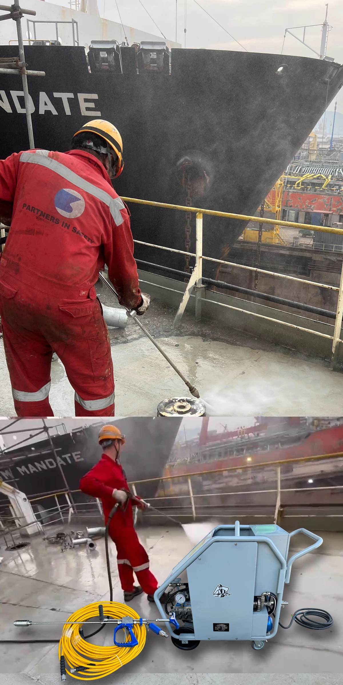 product 36kw 14500psi 1000bar 18lpm efficient industrial cleaning ship deck 440v electric high pressure washing washer-4