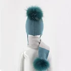 Scarf Winter Baby A Set Of Hat And Scarf With Double Fur Pompom For Children 2 Pieces Braid Hat