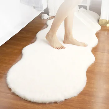 Luxurious custom faux fur rug carpet area rugs home decoration faux sheep skin rug soft rabbit fur mat for living room
