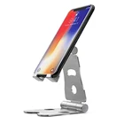 Mobile Phone TOP Aluminum Mobile Phone Stand Holder Folding Silver Stainess Steel Efect Black