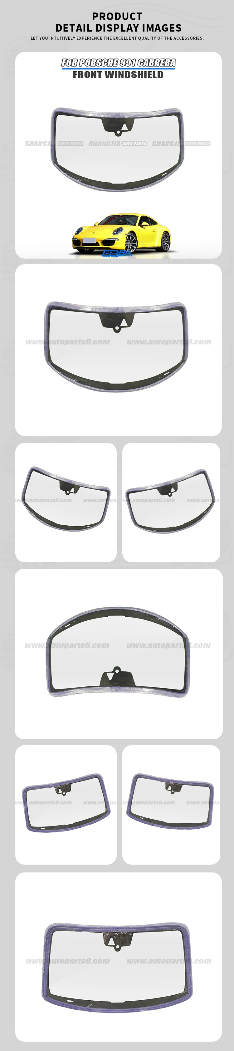 product genuine laminated uv protection curved anti glare windshield for porsche 911 991 carrera 2007 2026630346-3