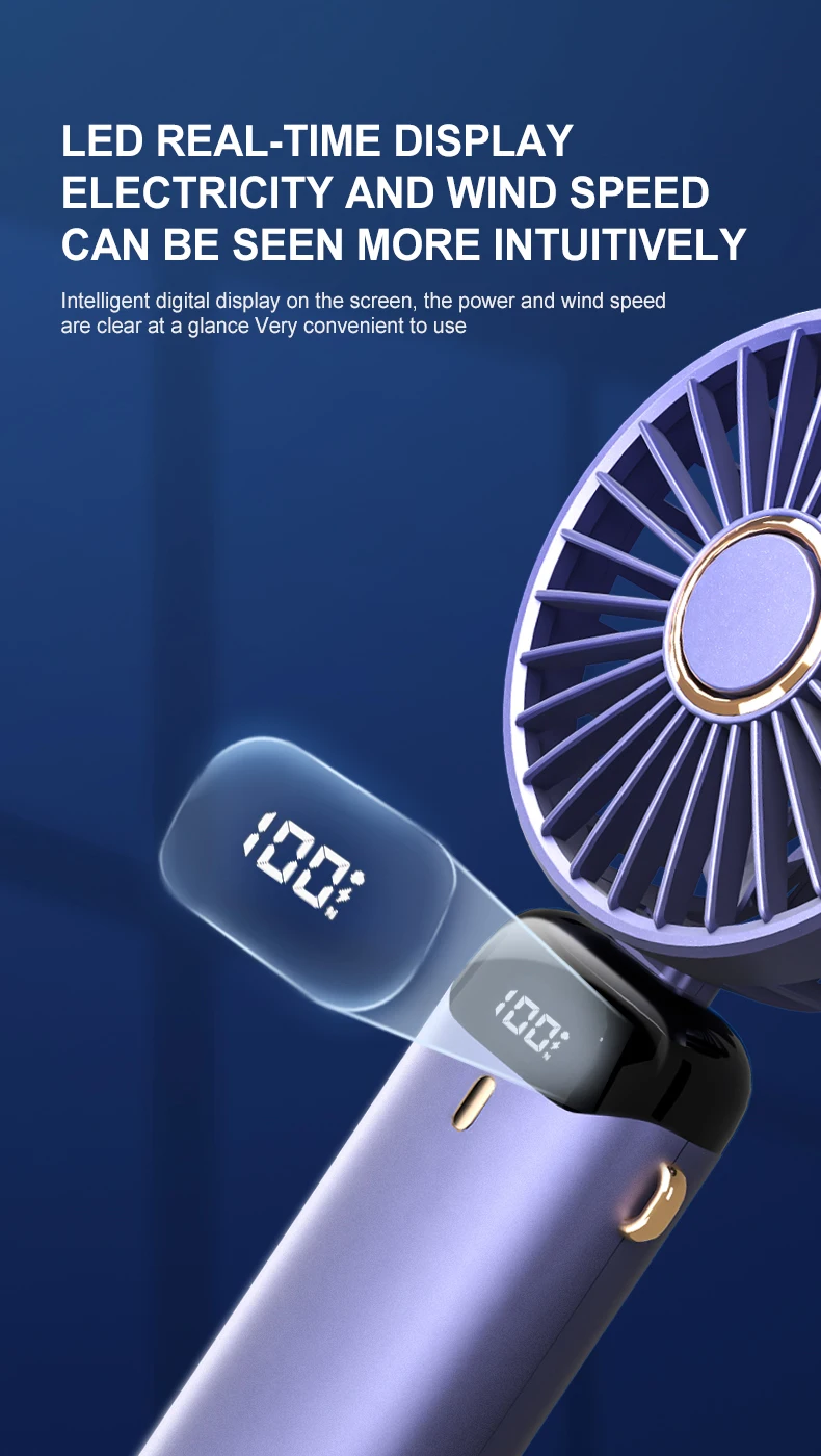 Portable Handheld Fan, USB, 5, Plastic - detail 8