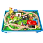Wooden Train Toys Train High Quality Wooden 83 Pcs Track Train With Table Kids Intelligence Development Toys