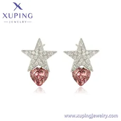 95035 xuping fashion crystal heart stud earring for women elegant luxury star crystal jewelry