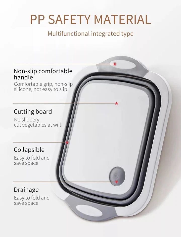 Multi Function 2 In 1 Cutting Board With Tray Kitchen Chopping Board