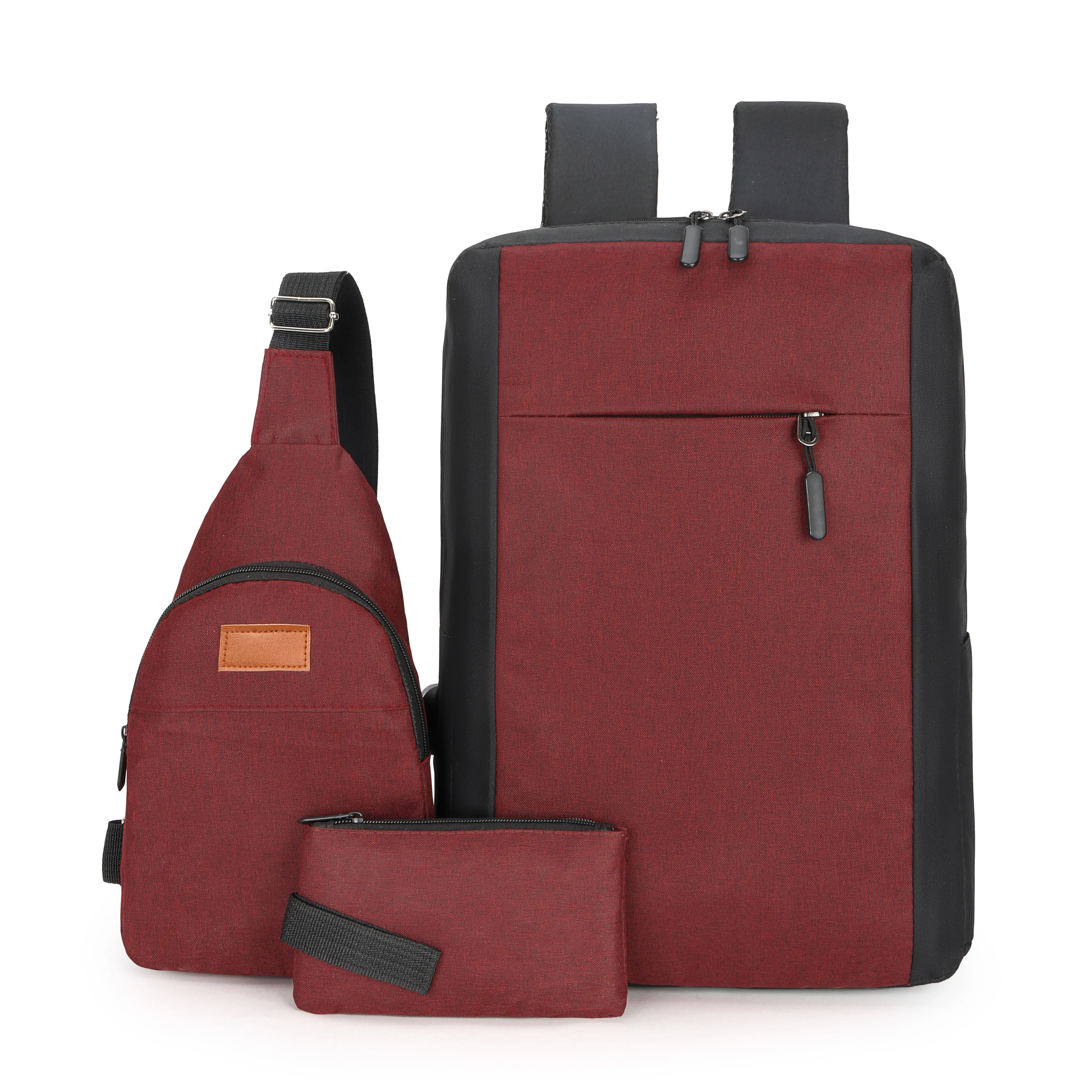 Hot sell Custom Logo Design 3 Pieces Set Multipurpose Laptop Backpack Multiple Companies Business Travel Bag