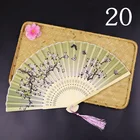 Gift Vintage Folding Bamboo Hand Fans Wooden Hollow Carved Wedding Gift Fan