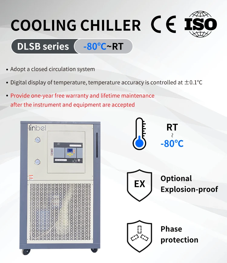 200l 80 Degrees Glycol Water Cooled Recirculating Chiller Ultra Low