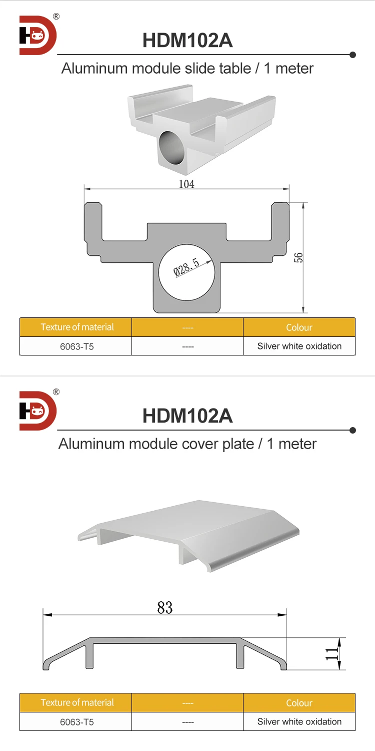 102 Module Aluminum Profile Slide Table Linear Linear Motion Platform Slider Robot Arm 102TOYO Module Base/cover/base supplier