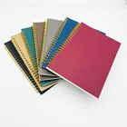 A5 A5 Custom Logo Gold Spiral Binding Soft Colorful Kraft Cover A5 Size Ruled Weekly Daily Planner Notebook