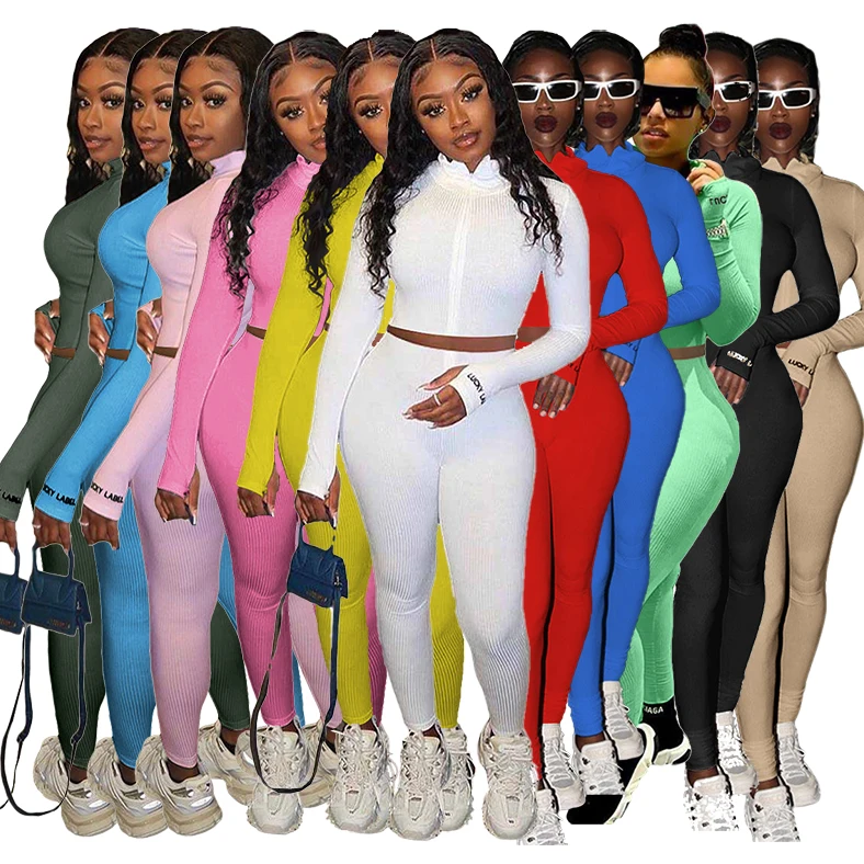 2021 Nueva Llegada De La Primavera Ajustado Ropa Casual Sexy 2021,Conjunto  De Dos Piezas De Ropa Para Mujer Suerte Etiqueta 2 Piezas Conjunto Ropa De  Las Mujeres - Buy Conjunto De Dos