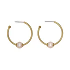 Hoop Milskye Korea Ins Design Style Pearl Solid Large Hoop Earrings
