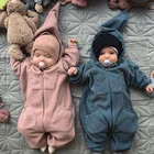 Infant 2021 Newborn Baby Boys Fleece Romper Baby Boys Girls Infant Long Sleeve Fleece Jumpsuit