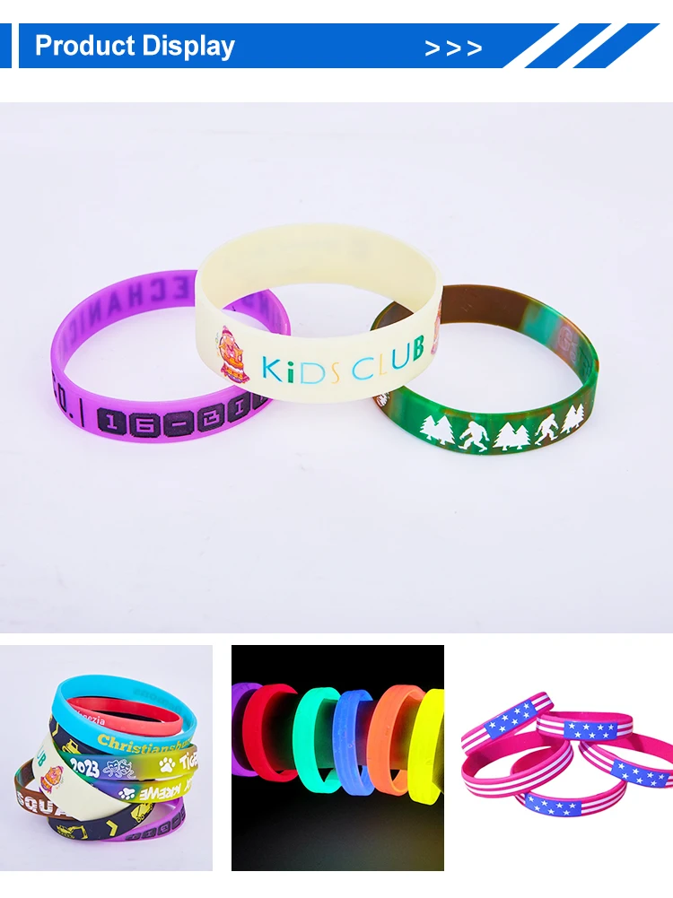 China Factory Customized Design Creative Silicone Bracelets With Logo Printed Sublimation Wristband Set Packaging