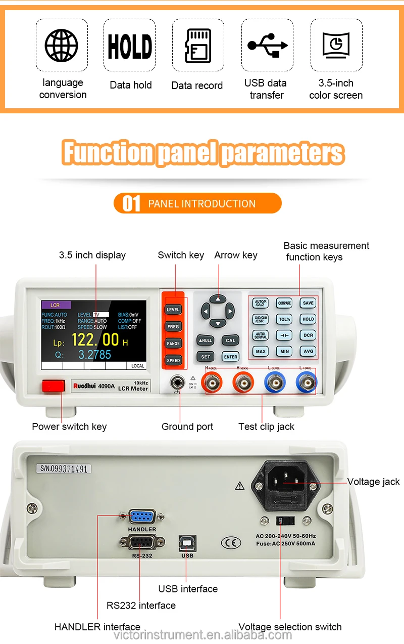 Rts Ruoshui C Digital Bench Top Lcr Meter Hz Khz Bandwidth