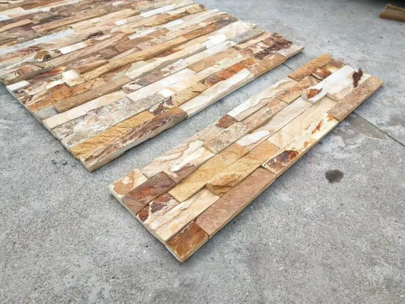 Yellow Slate Culture Stone, Stacked Stone, Exterior Wall Panel