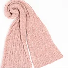 Scarf New Style Winter Scarf Recycled Chenille Yarn Cable Knitted Oblong Scarf And 3pcs Gift Set