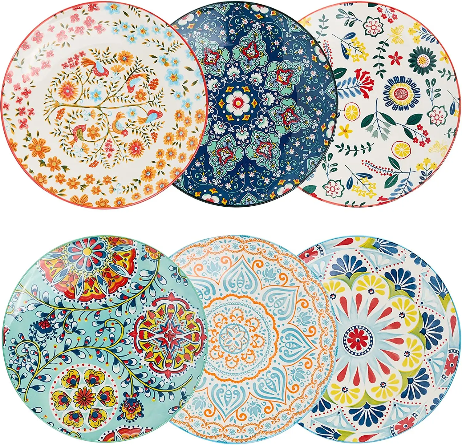 Bohemian Porcelain Dinnerware Set Plates Assorted Patterns Serving Plates Ceramic Dessert Dishes supplier