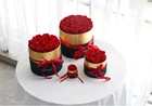 Red Wedding BLH Real Touch Red Color 1PC 7cm Large Red Flower Gift Box Wedding Decoration Roses