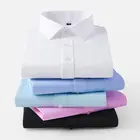 Dress Formal Shirts Men's Long-sleeved Solid Color Dress Shirt Business Youth Slim Formal Shirt