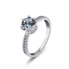 Diamond S925 Silver 6 Claw Diamond Zircon Ring Female Minority Fashion Sterling Silver Unique Rings Diamond