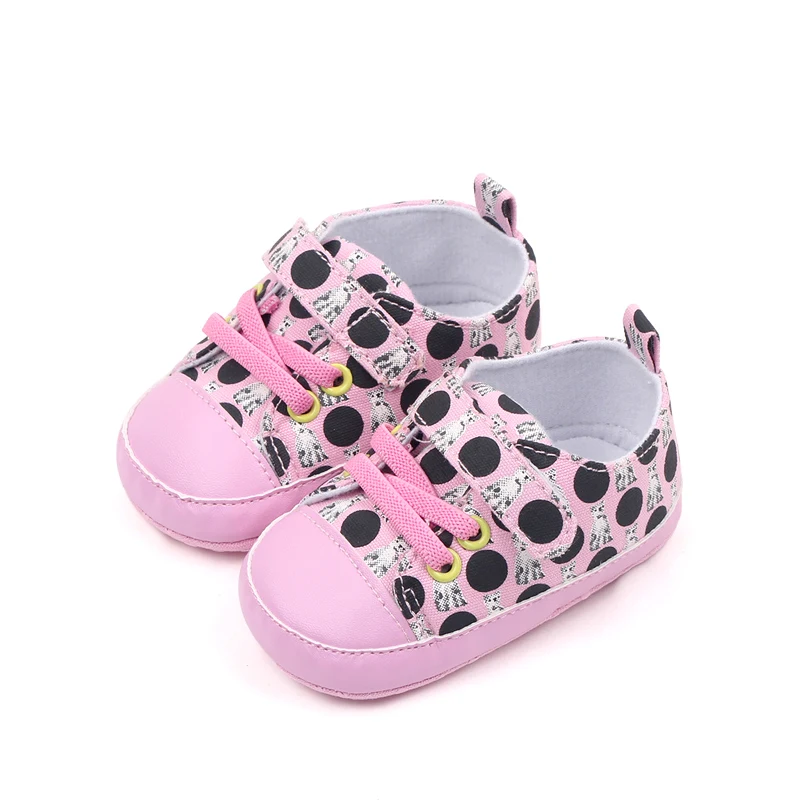 Spring and Autumn Animal Polka Dot Matching Soft Soled Baby Shoes for Girls and Boys supplier