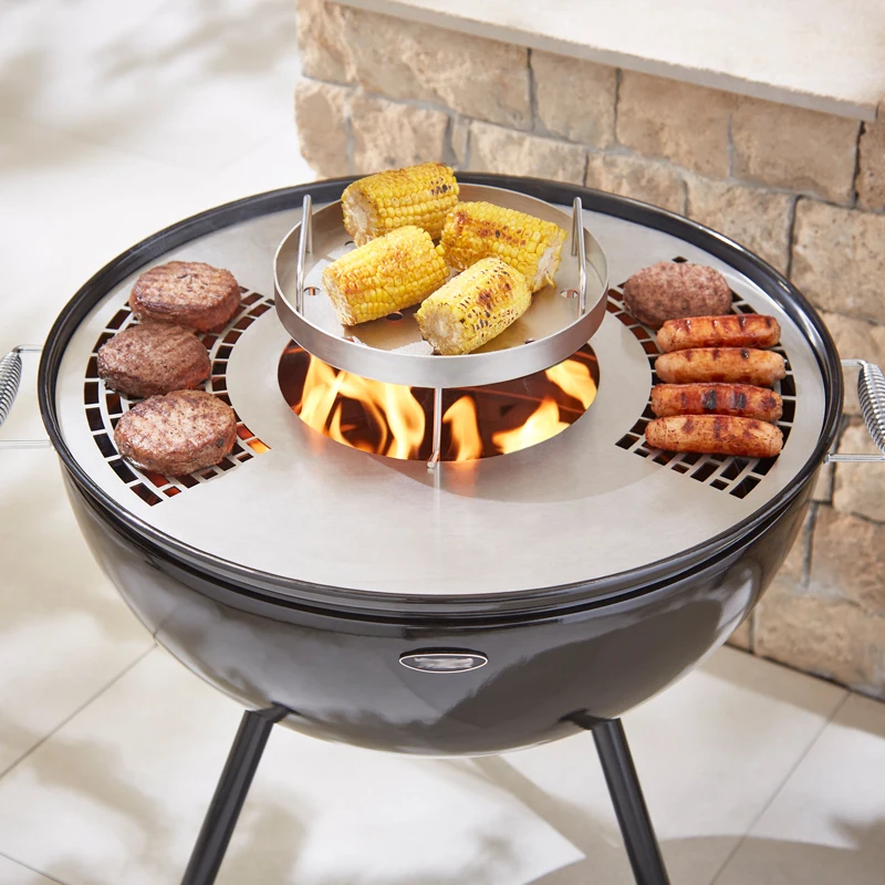 F17 Keyo 2 In 1 Modern Outdoor Garden Enamel Firepits Charcoal Wood