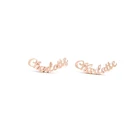 Stainless Steel Earrings Factory Wholesale Custom Fashion Stainless Steel Name Women Stud Earrings