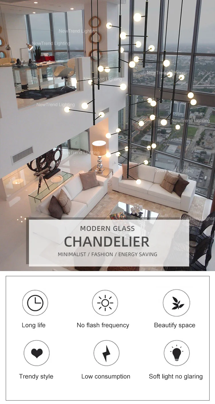 CPL-226 Vintage Industrial Style Indoor Decoration Hotel Lobby Show Room Villa Staircase Home Modern Chandelier Pendant Light details