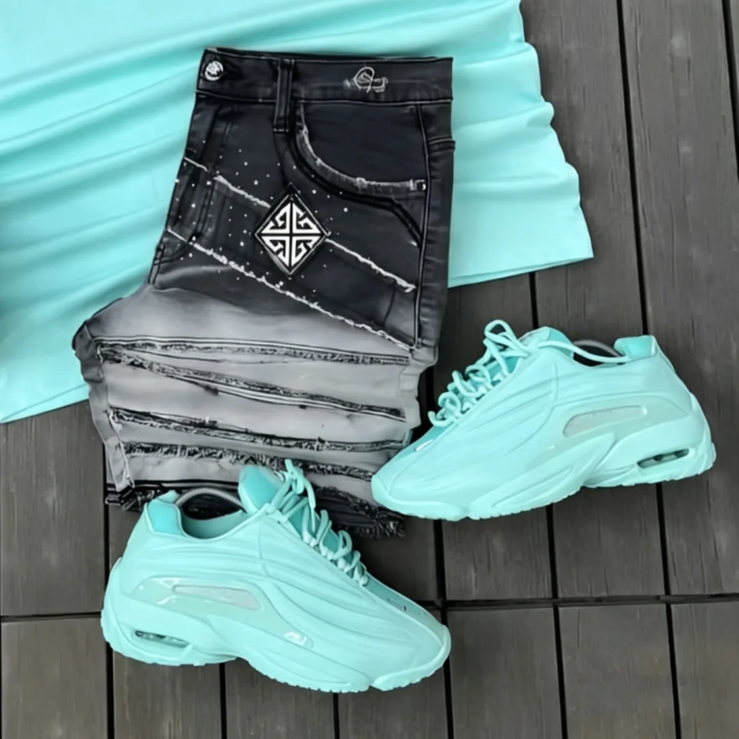product mens 100 cotton set vintage rhinestone dtg digital print t shirt distressed washed denim shorts set custom design available530-3