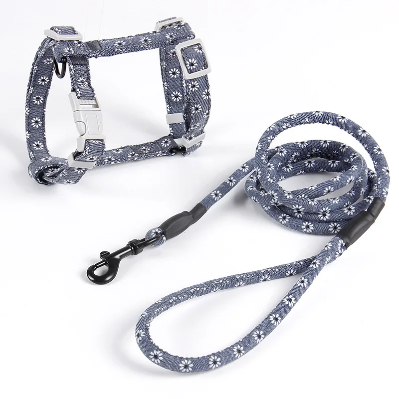 Fully Adjustable Vest Dog Harness with Leash Durable Colorful Nylon Harness Set