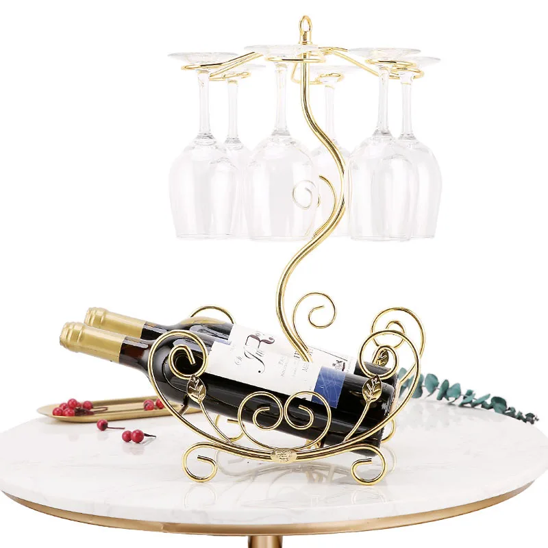 Simple Wine Bottle Cabinet Decorative Plated Iron Wine Rack