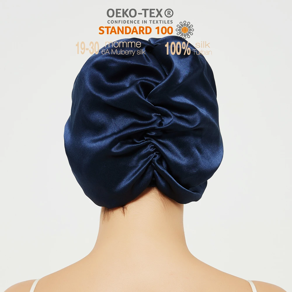 Luxury Satin Braid Bonnet For Women silk pillow case and bonnet set with drawstring silk lined beanie