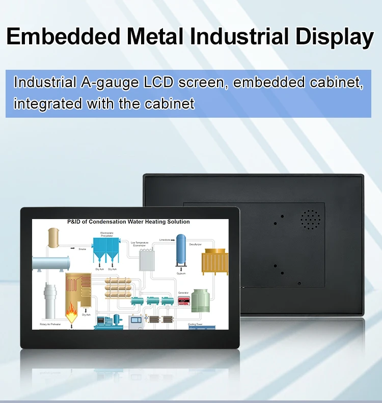 High Brightness 17.3 Inch IPS HD Open Frame LCD Monitor Embedded Metal Case Non-Touch/Touch Screen for Industrial Desktop Use