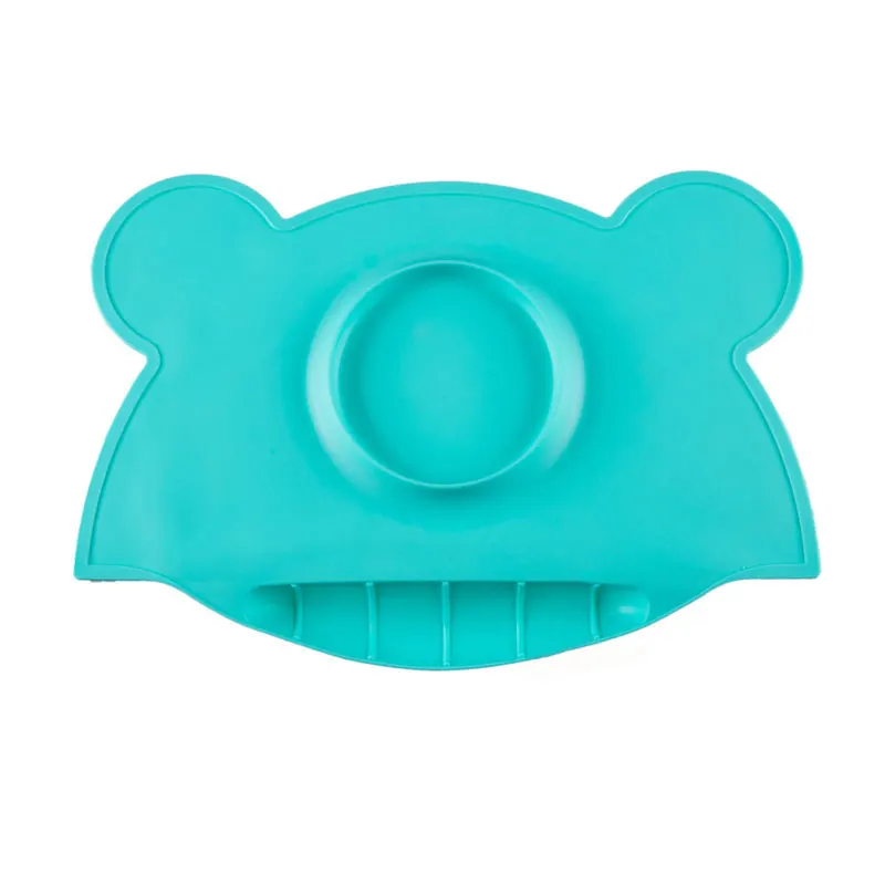 New Design Silicon Suction Mat with Catch Pocket,Silicone Placemat Plate for Babies Kids and Toddlers