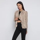 Women's Leather Jacket Wholesaler Women's Faux Suede Leather Jacket With Snake Printing For Spring And Autumn