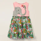 Girl Dress Gown M.N.S.X 100% Cotton Baby Girl Colorful Dress Flower Kids Clothing Summer Gown Princess Dress