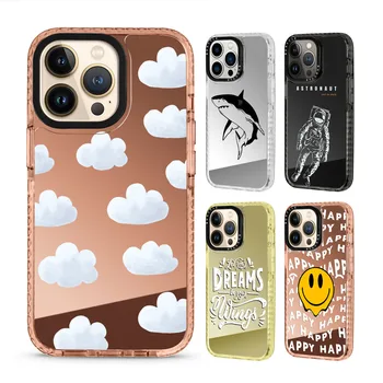 Customized Design Makeup Phone Cover for Mirror iPhone Case with Camera Black Ring Logo Printing for iPhone 13 Pro 12 Phonecase