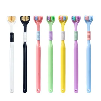 3D Triple Creative Adult's Three-sided Wrapped Soft-Bristle Deep Cleaning Toothbrush