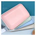 Square Square Square Plate Nordic Color Wheat Fiber Platters Food Tray BPA FREE