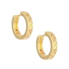Brass Gold Plated Earring Gemnel Custom Jewelry Brass 18k Gold Plated Cross-border Huggie Hoop Earring