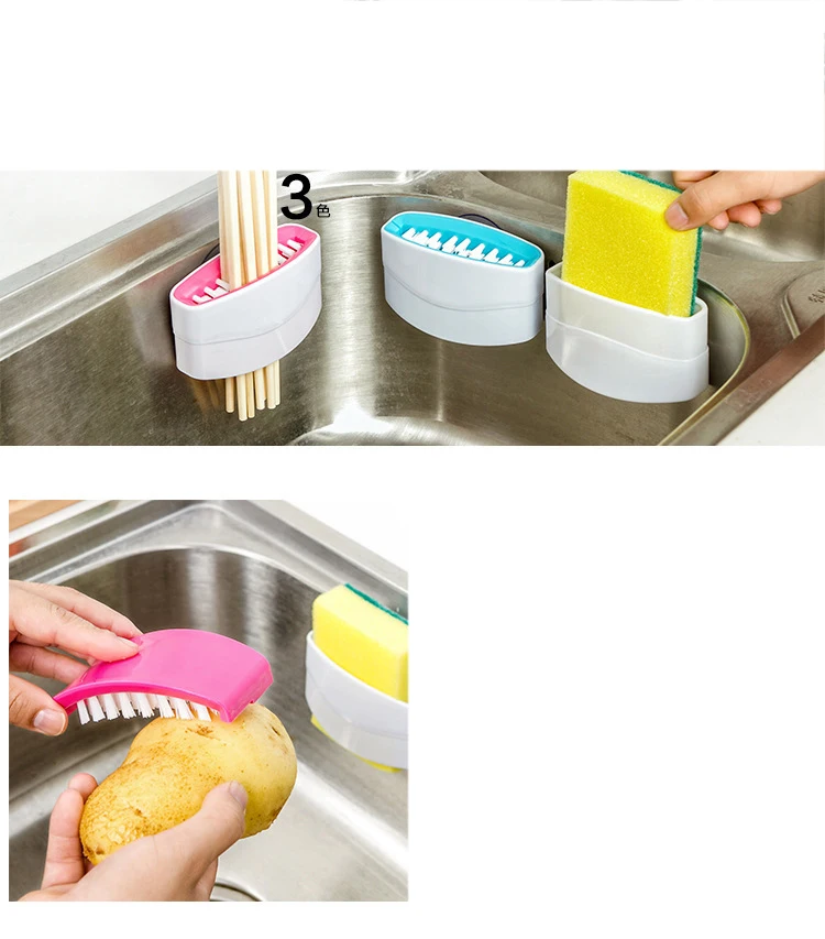 DD415  Detachable Suction Sink Cleaning Brushes Kitchen Tool Clean Tableware Dish Washing Cutlery Brush