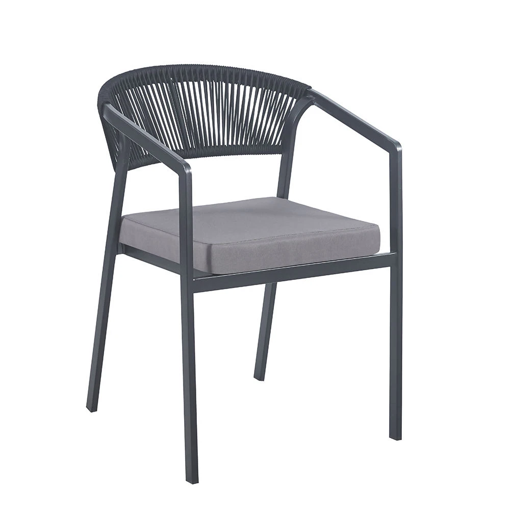 product all season modern powder coated metal frame rattan wicker waterproof balcony garden outdoor dining chair-1